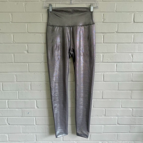 Allfenix Liquid Silver Women's High-Waisted 7/8 Leggings, SZ S LIKE NEW! - Picture 3 of 8